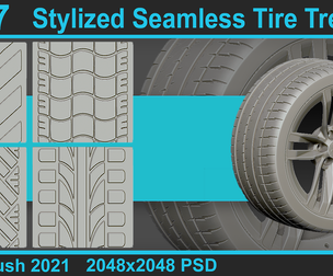 Stylized Seamless Tire Treads