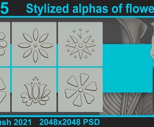 Stylized alphas of flowers