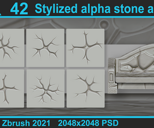Stylized alpha stone and cracks