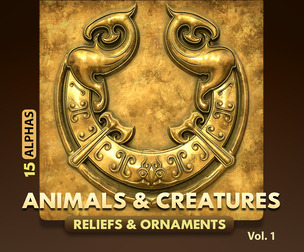 Animals & Creatures: 15 Ornaments & Reliefs (Vol1)