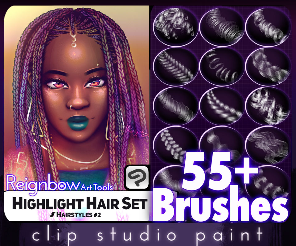 Hair Styles 2 Highlight Hair Clip Studio Paint