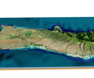 Molokai island full 3d model terrain