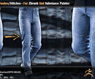 Denim Seam Brushes - Zbrush And Substance Painter