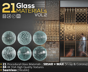 21 PBR 4K Glass Materials Vol.2