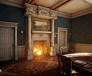 (UE4) Victorian Dinning Room - Game and VR Ready