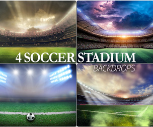 4 Football Stadium Backdrop, Soccer Background