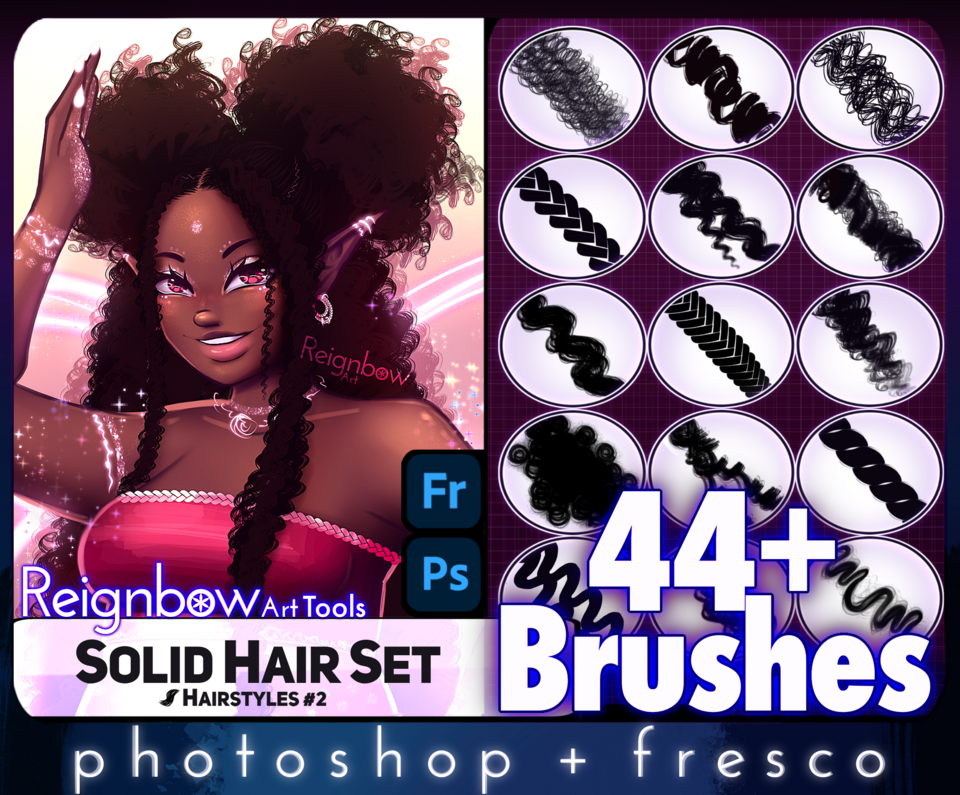 Hair Styles 2 Solid Hair Brushes