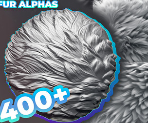 400+ Fur Alphas for ZBrush, Blender vol.8