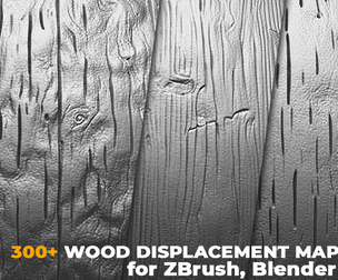 300+ Wood Alphas for ZBrush, Blender vol.11