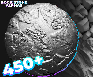 450+ Rock Alphas for ZBrush, Blender