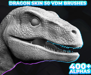 Dragon Skin 50 VDM Brushes for ZBrush. 400+ Alphas