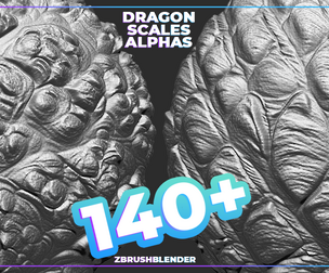 140+ Dragon Scales Alphas for ZBrush vol.4