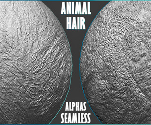 50 Fur and Hair Alphas Tileable for ZBrush vol.6