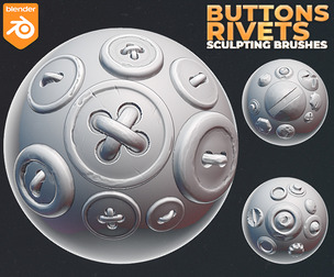 Blender Buttons And Rivets Brushes