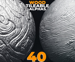 40 Wood Tileable Alphas for ZBrush Vol.8