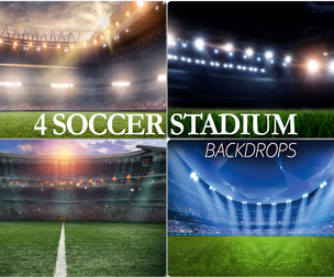 4 Football Stadium Backdrop, Soccer Background