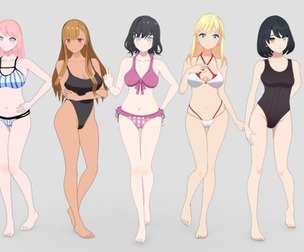 Summer Collection: 5 Anime Bikini 3D Characters