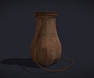 Medieval style wicker basket