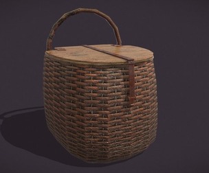 medieval style wicker basket two