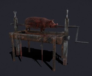 Fire Pit with Pig Roast
