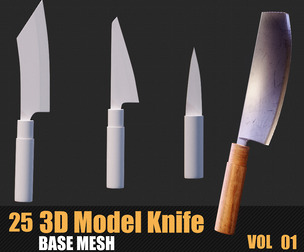 25 3D Models Knife In Maya For Game And Animation