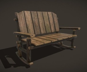 Wooden Rocking Bench