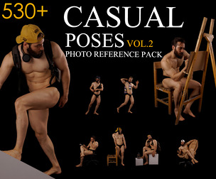 Casual Poses Photo Reference Pack . 530+ JPEGs