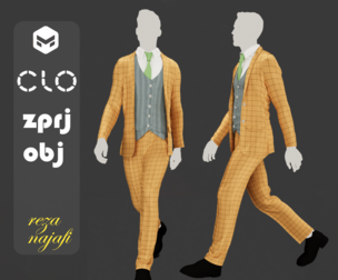 Men's classic suit for marvelous designer