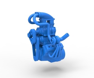 Twin turbo supercharged V8 Engine V4 Scale 1:25