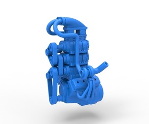 Twin turbo supercharged V8 Engine V5 Scale 1:25