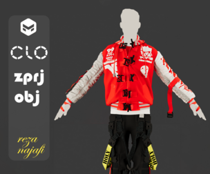 Jacket design M bomber m56 for marvelous designer
