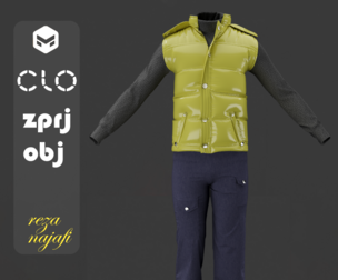 Vest jacket for marvelous designer