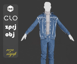 Pants and vest Jeans for marvelous designer