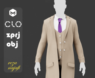 Men's long coat for marvelous designer