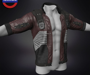 Sci fi cyberpunk jacket Game ready