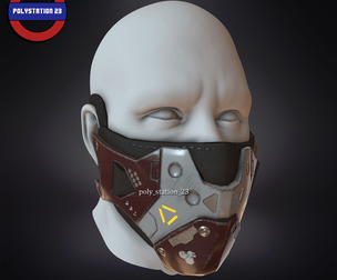 sci fi face mask v1 Low-poly