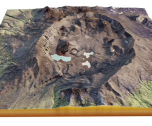 Okmok Caldera 3d model terrain