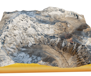 Aconcagua Mountain 3d model terrain