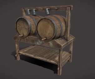 Wine Barrels And Holder