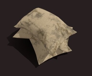 Burlap Sack Stack Of Three Unorderly