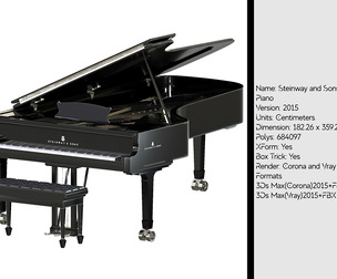 Steinway and Sons Black Piano
