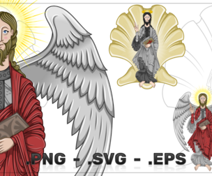 Winged Saint James Apostle Vector Design