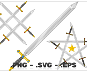 Vector Design Of Interlocked Medieval Swords