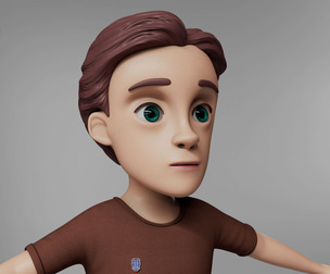 Cartoon stylized character boy kid 4