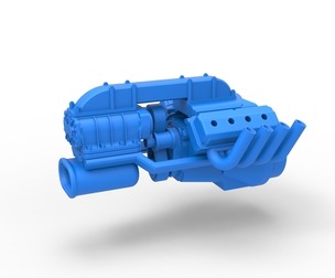 Engine V8 for vintage dragster V3 Scale 1:25