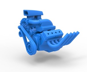 Engine V8 with Centrifugal blower 1:25