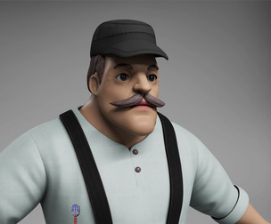 Cartoon stylized character old men 3
