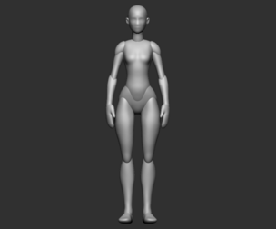 Stylized Female Base Mesh Polygroups