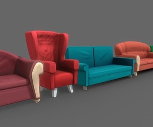 Cartoon Sofa Model