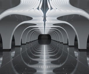 Futuristic Shanghai Subway Metro Station